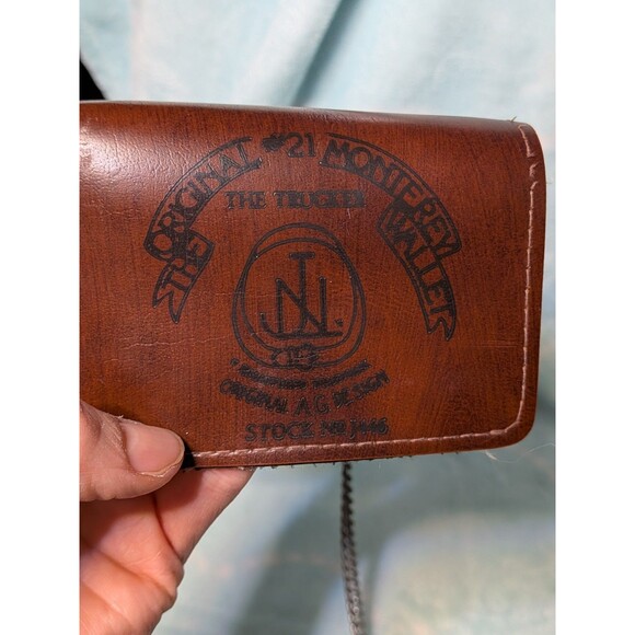 VINTAGE JLS "Original #21 Monterey Wallet" Trucker Biker Chain Leather Grunge - Picture 6 of 6
